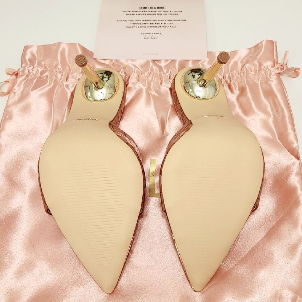 Miss Lola High Heel Mules - Tan - Picture 5 of 8